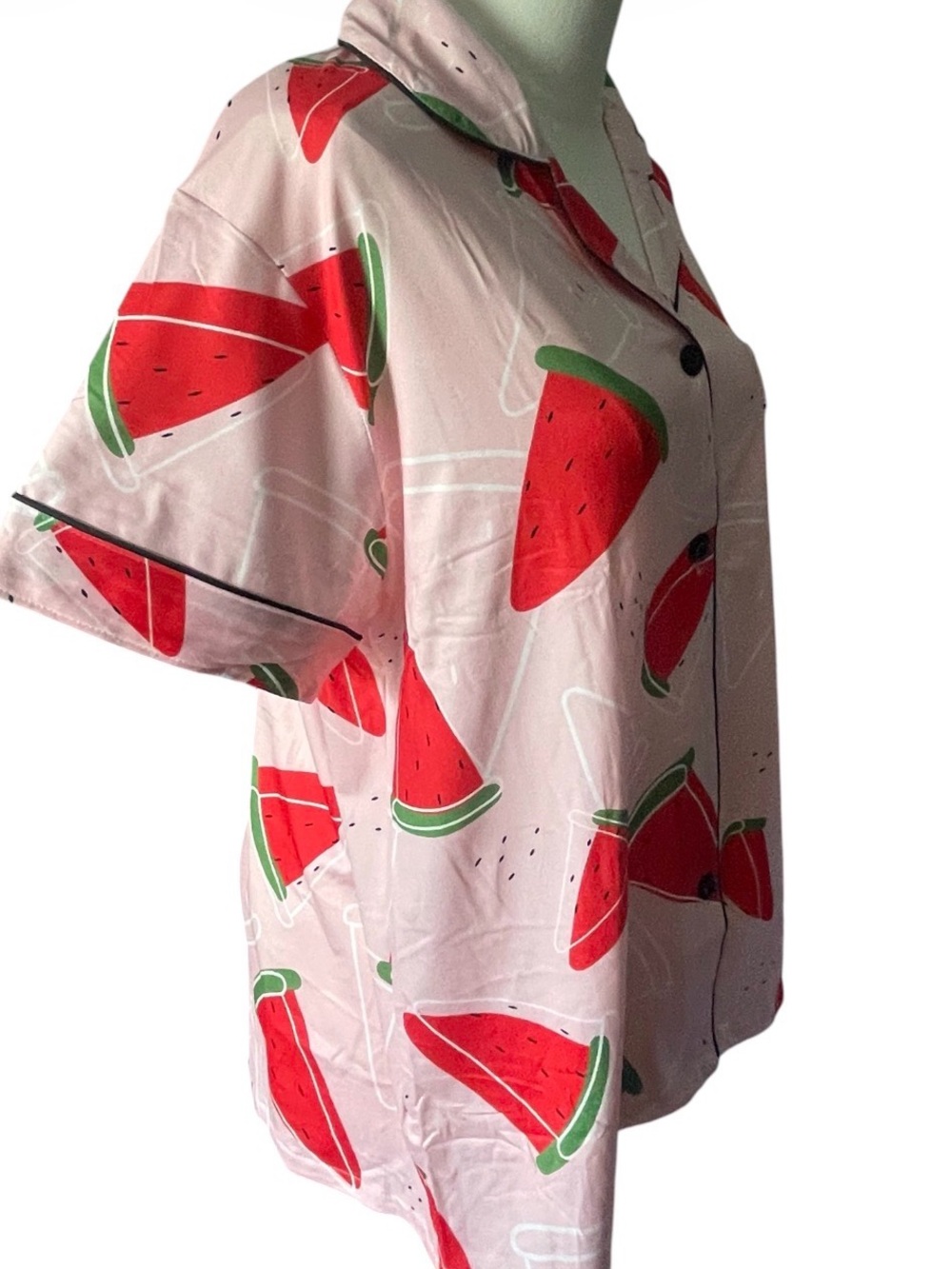 Watermelon Print Satin Pajama Set 🍉 NIB | Size Large - Picture 7 of 14